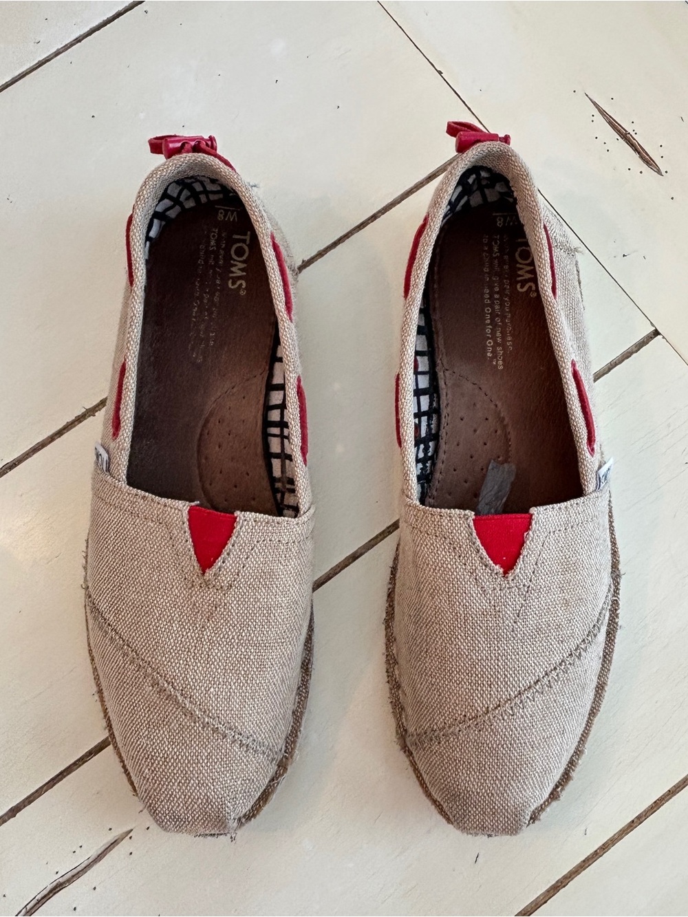 Toms Bimini Classic Burlap Canvas Flats Women’s Size 8